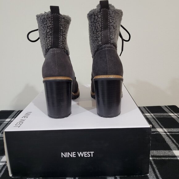Nine West Dark Gray Suede Phaedra Boot Sz 8.5 NWT - Picture 7 of 9